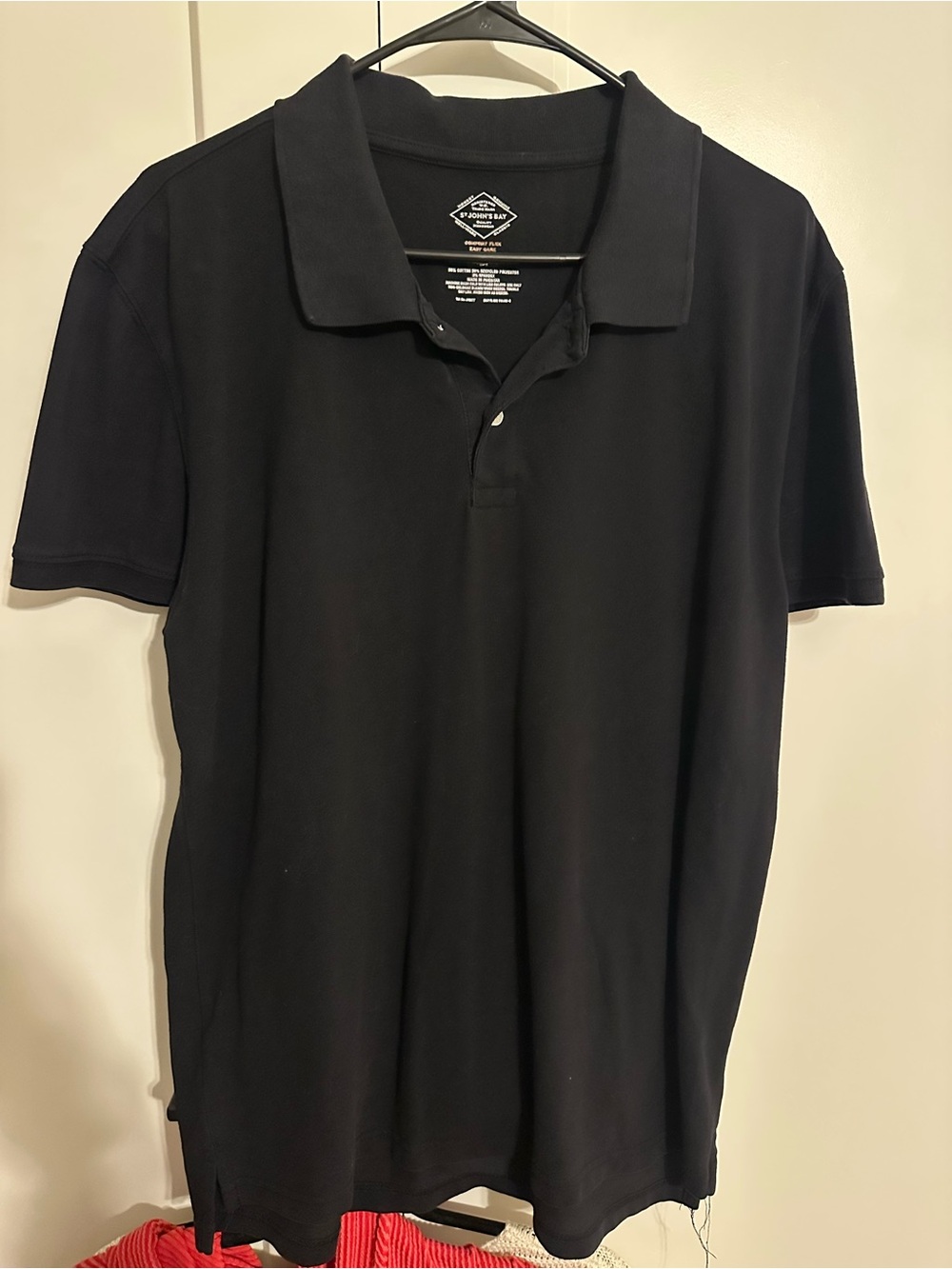 St. John's Bay Black Men's Polo Shirt